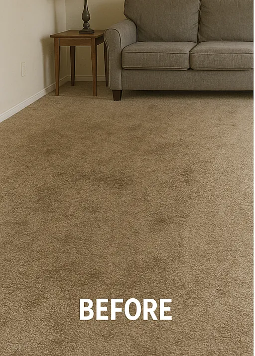 Before carpet cleaning in a Northwest Twin Cities home